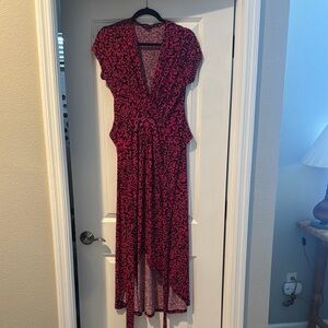 Pink Leopard Print Tie Dress